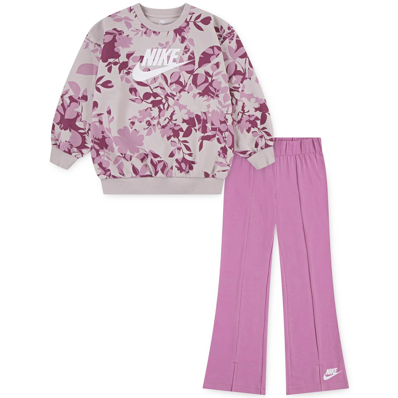 Nike Junior Kids Floral Camo Crew and Leggings Set