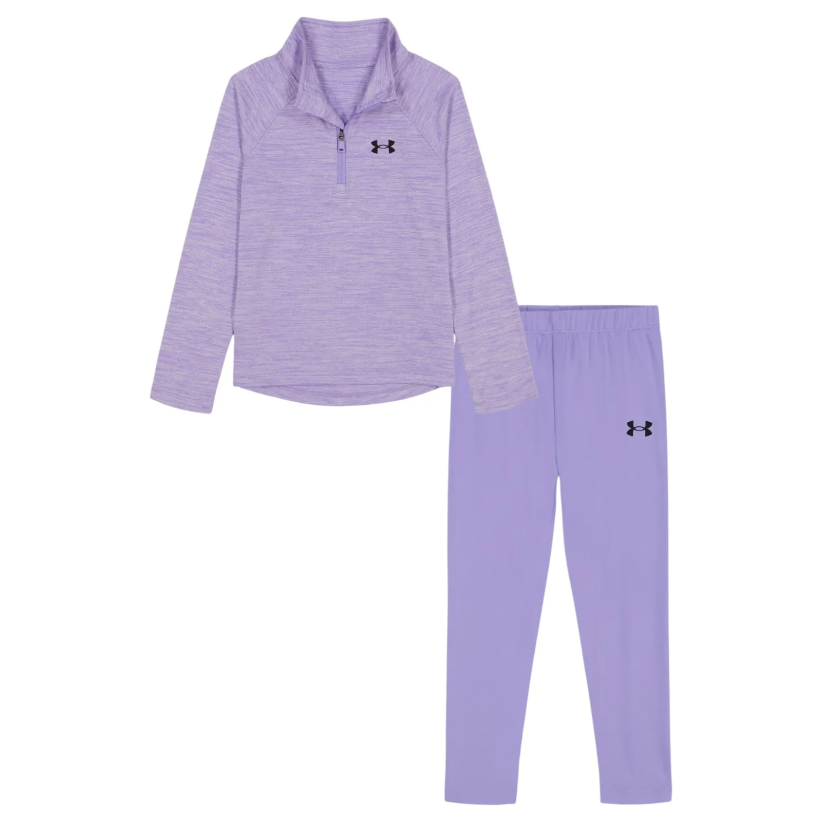 Under Armour Girls Quarter Zip Legging Set Purple
