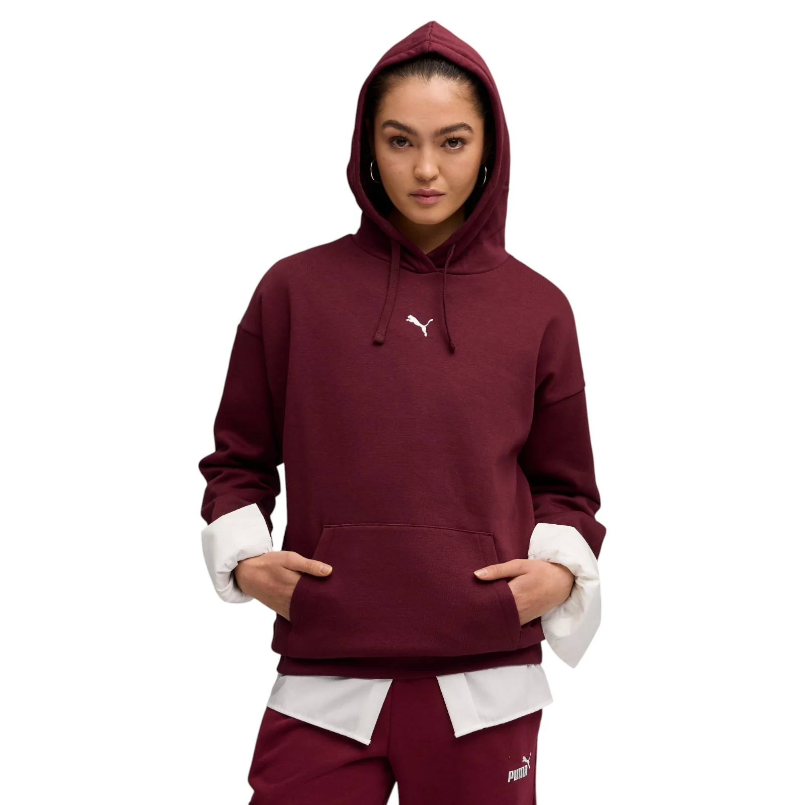 Puma Essentials Womens Oversized Fleece Logo Hoodie