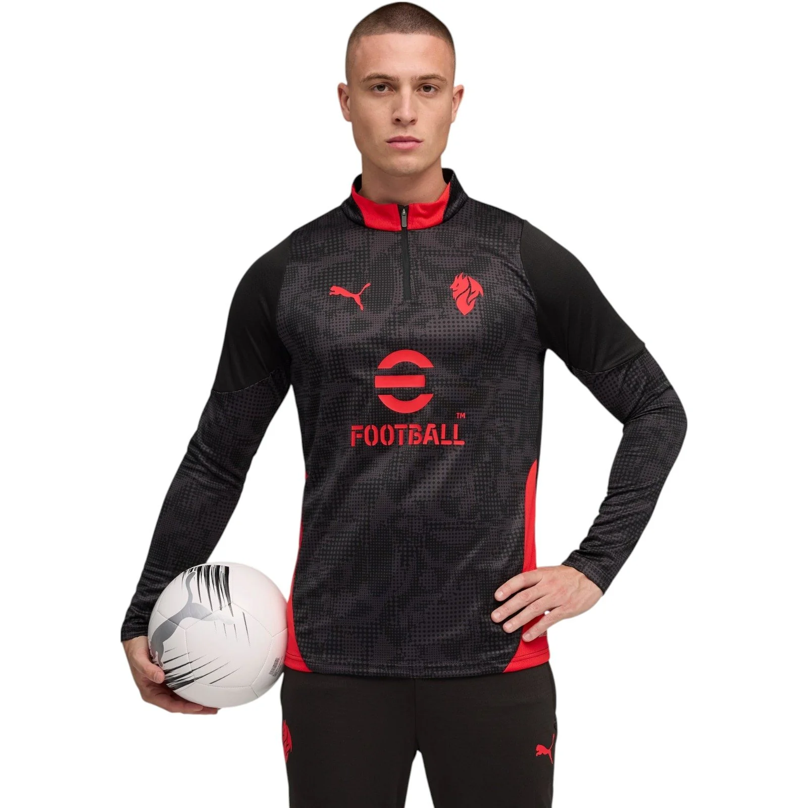 Puma AC Milan Football 2025/26 Adults Half-Zip Training Top
