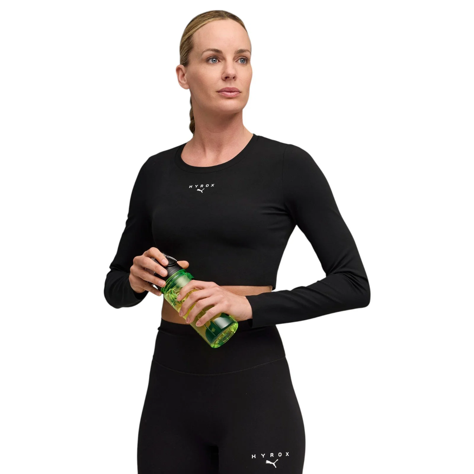 Puma W X HYROX SHPLX LS Crop Top Blk