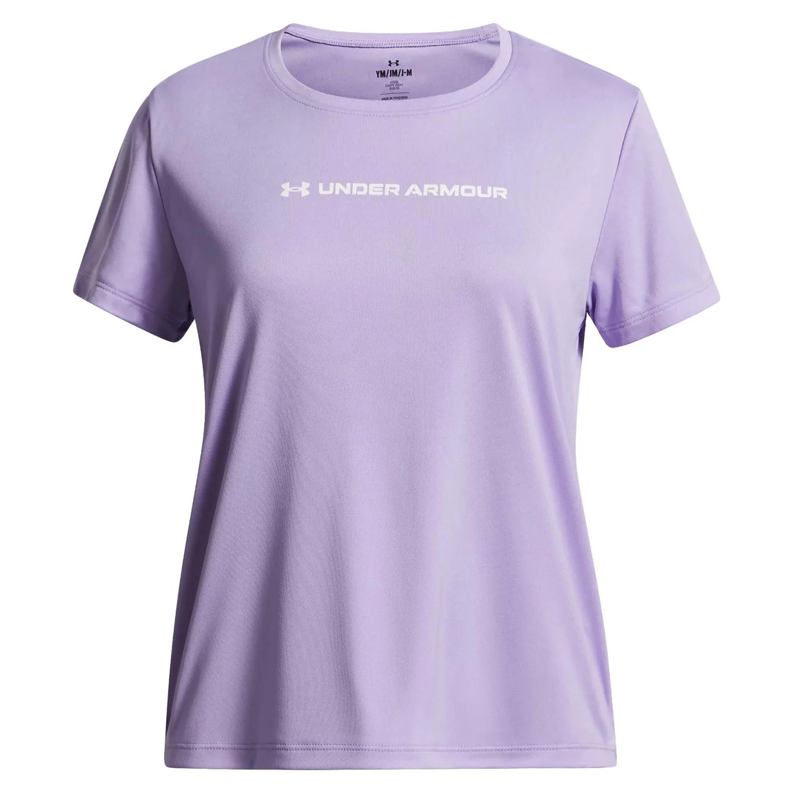 UA Girls Tech Wordmark Graphic SS Purple