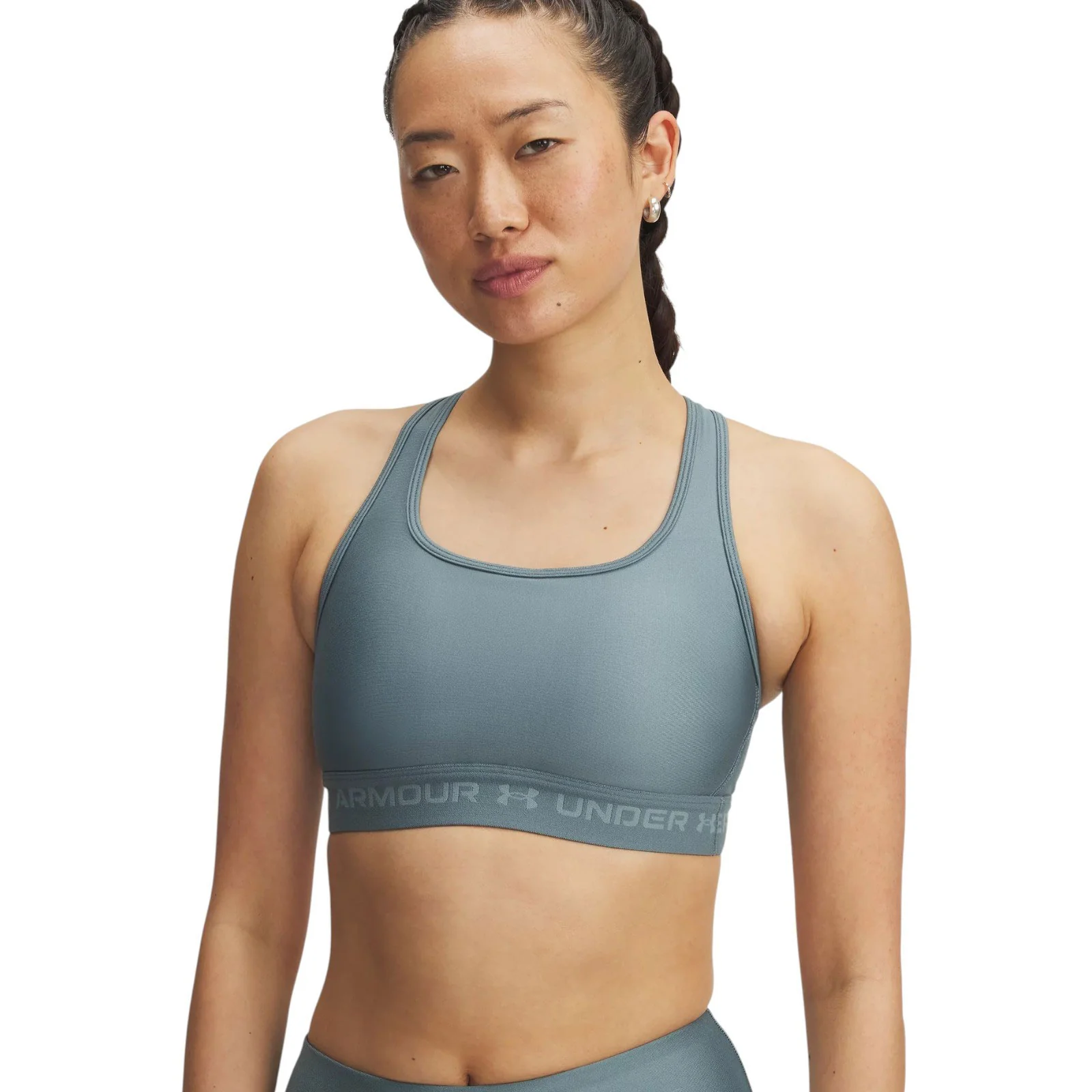 UA Wms Crossback Mid Bra Blue
