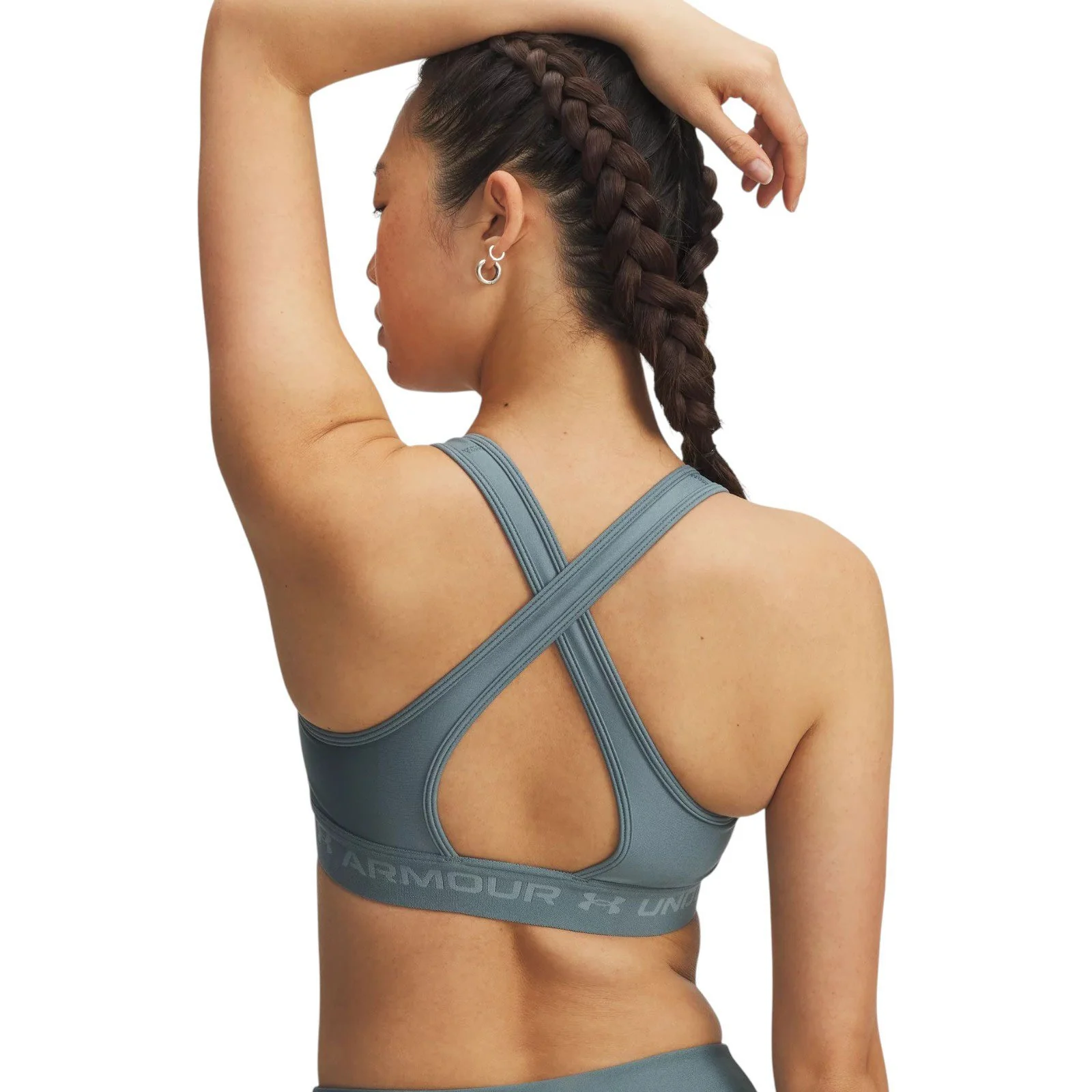 UA Wms Crossback Mid Bra Blue