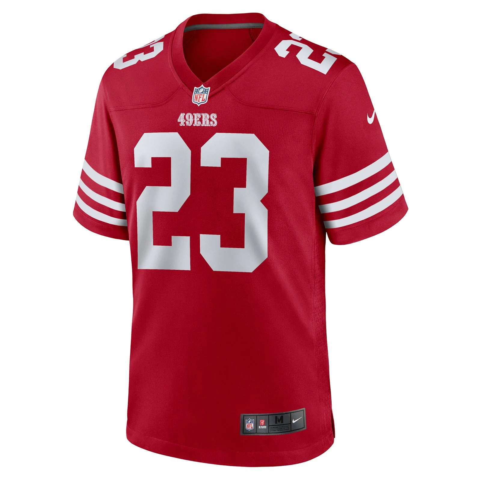 Nike 49ers McCaffrey 23 Home Game Team Jersey