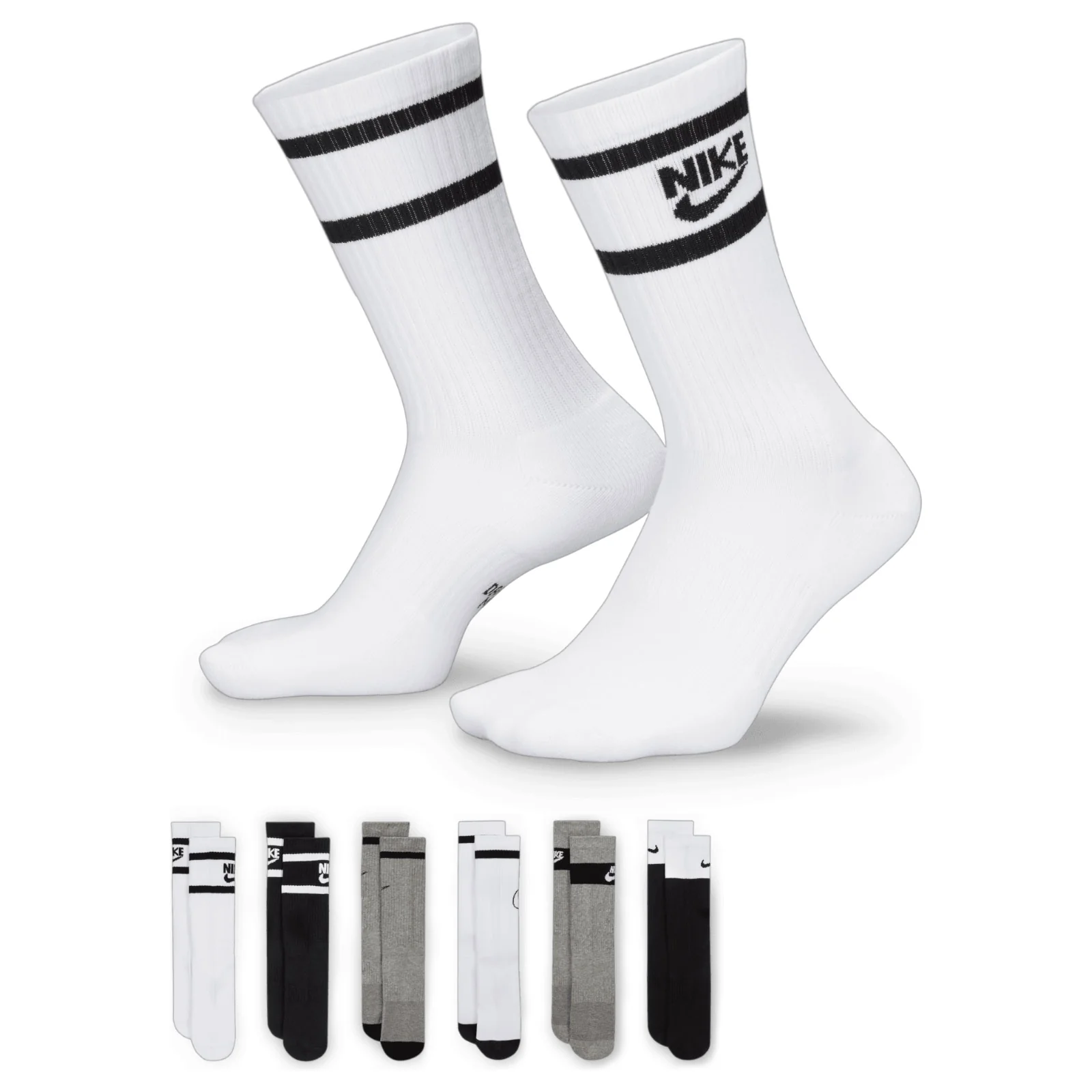 Nike Everyday Kids Cushioned Crew Socks (6 Pairs)