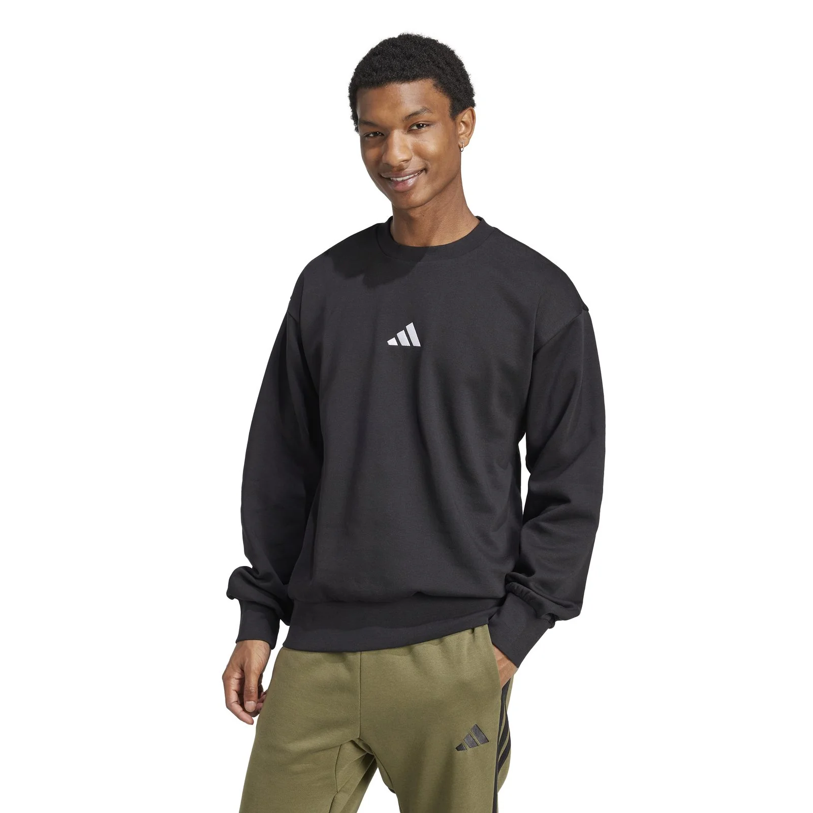 adidas FEELCOZY SWT  Mens Crew Black