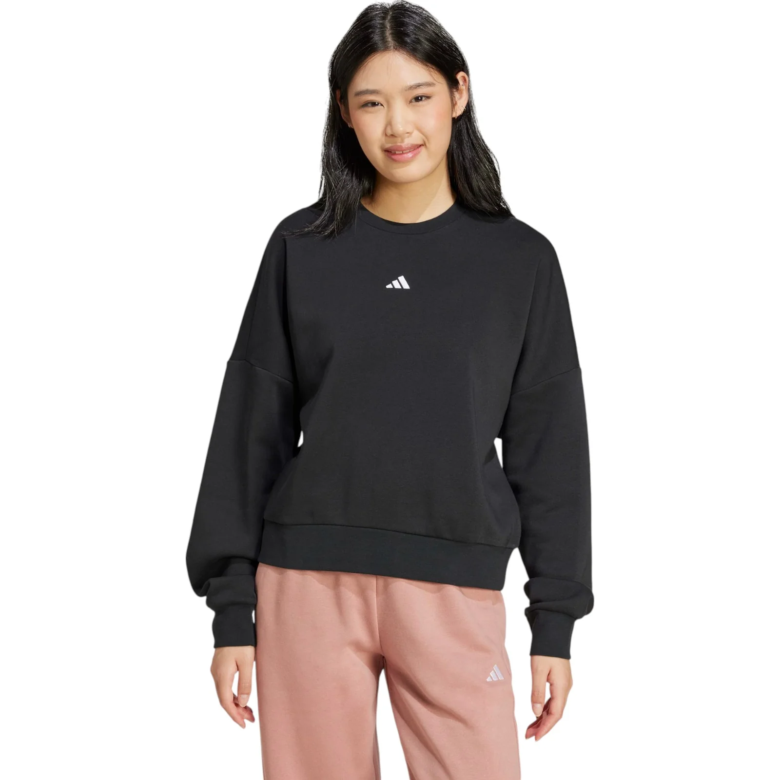 2080-adidas-womens-fleece-crew-pullover-logo-sweatshirt-1.webp adidas Womens Fleece Crew Pullover Logo Sweatshirt