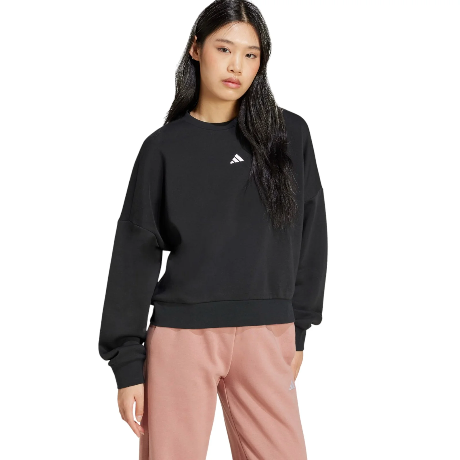 2080-adidas-womens-fleece-crew-pullover-logo-sweatshirt-6.webp adidas Womens Fleece Crew Pullover Logo Sweatshirt