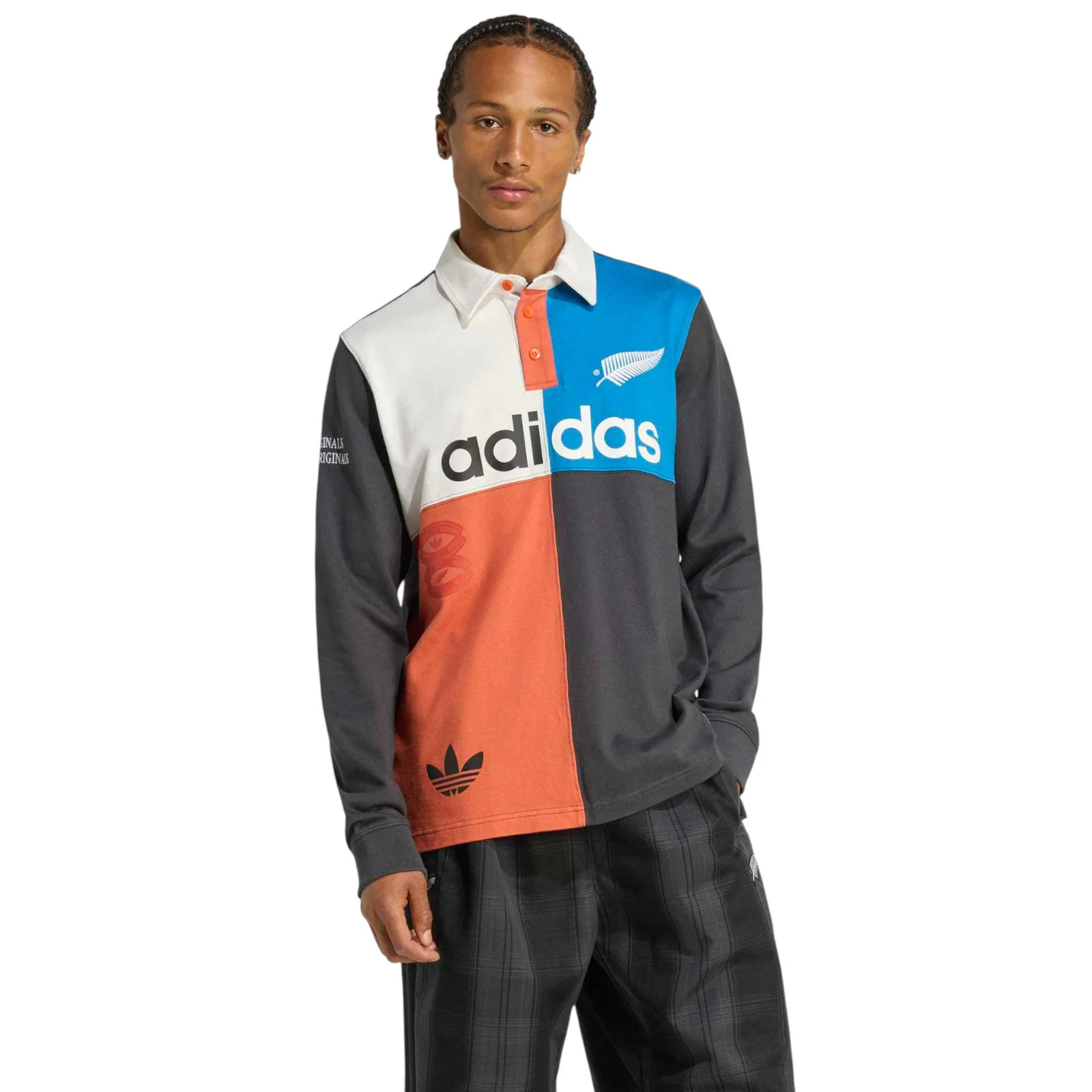 adidas ALL BLACKS Heritage Rugby Long-Sleeve Polo Shirt