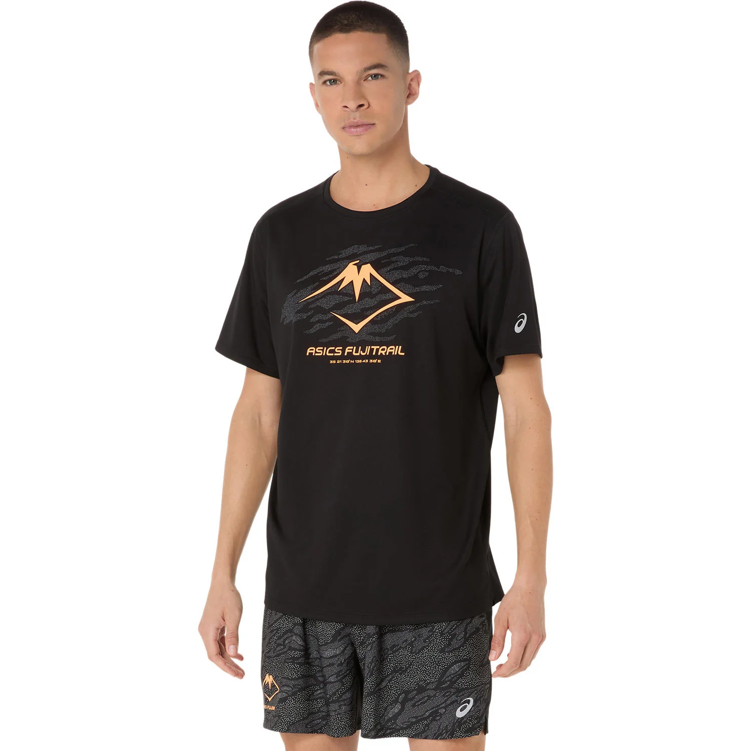 Asics Fujitrail Logo Mens Short Sleeve Top Black