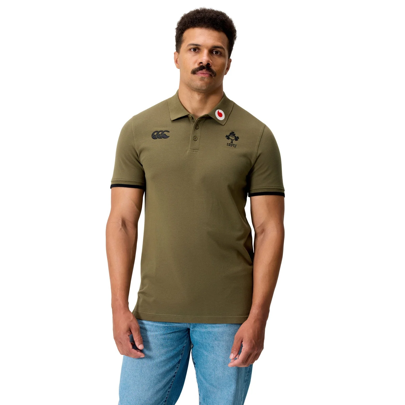 Canterbury Ireland IRFU Rugby 2025/26 Mens Team Polo Shirt Brown